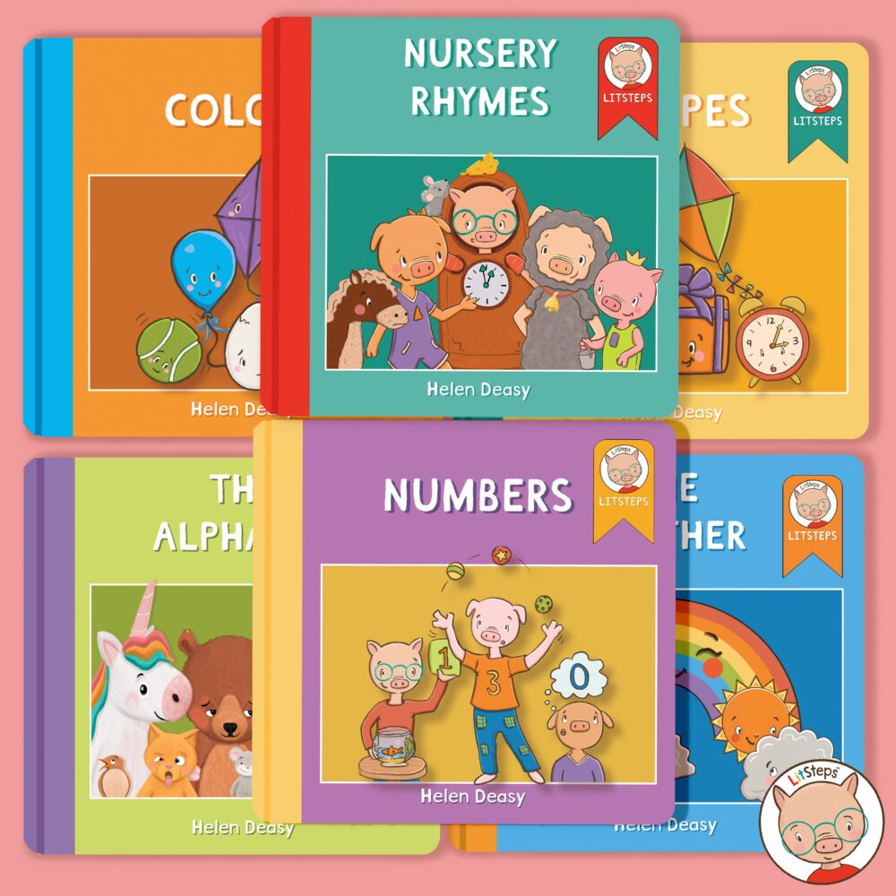 Early literacy library collection of books created for LitSteps