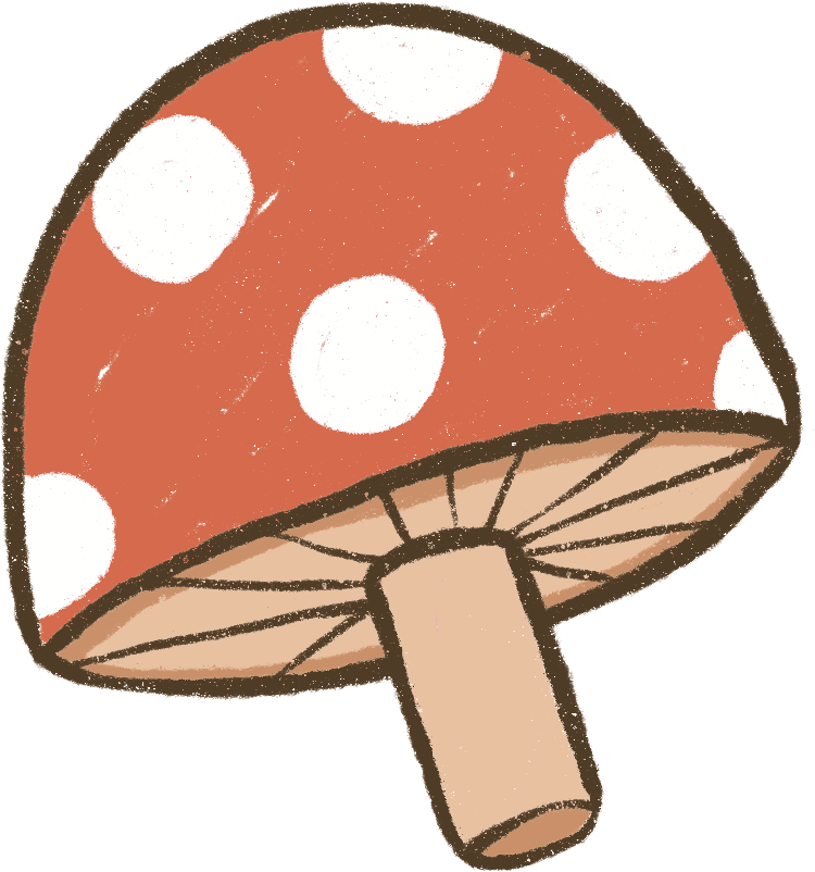 red mushroom spot illustration