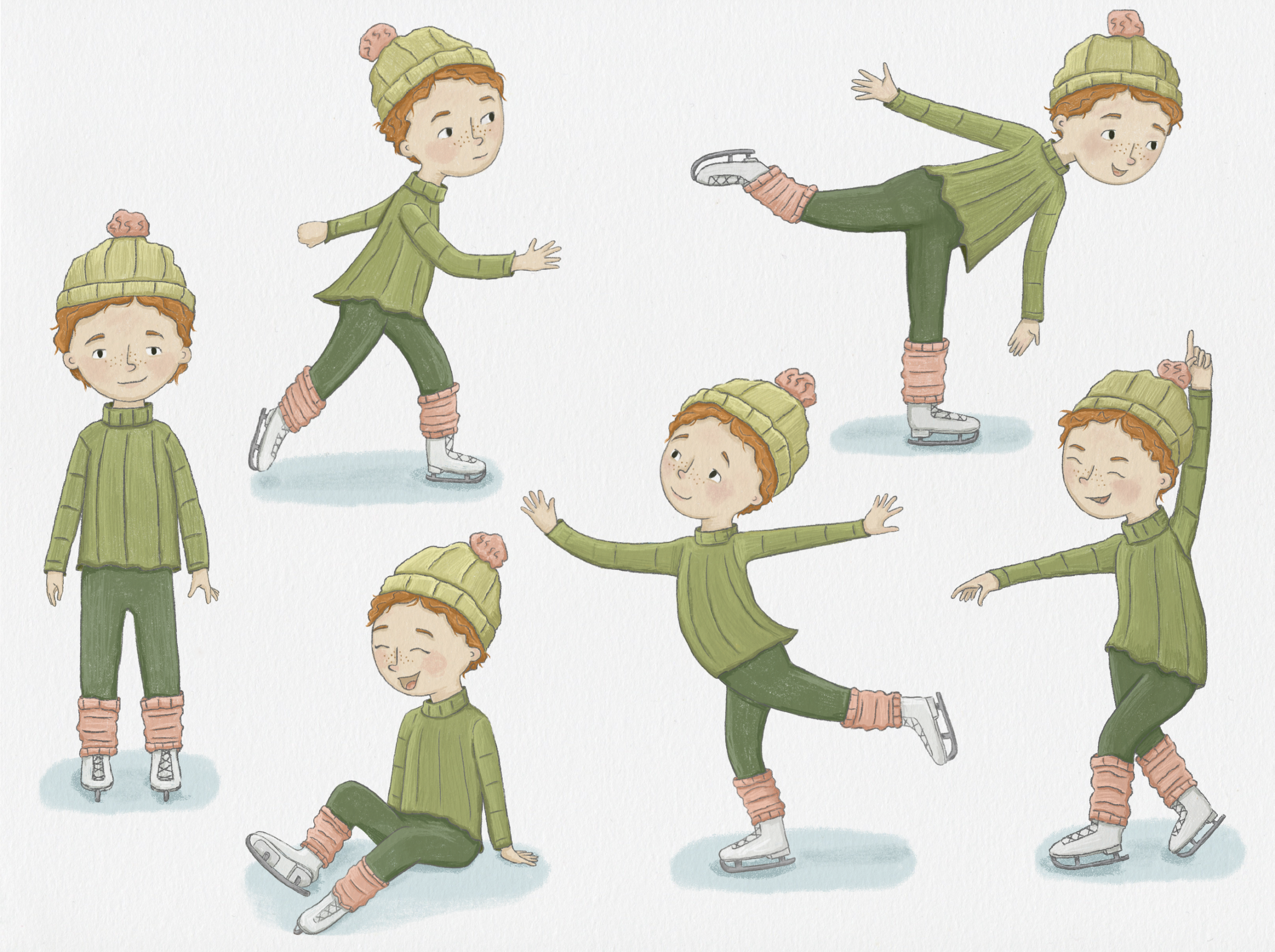 Young figure skater poses
